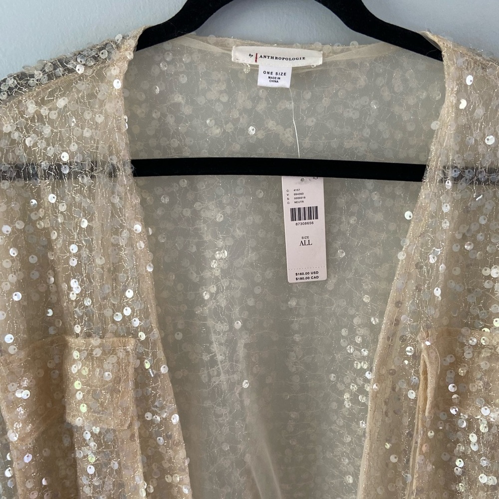 Anthropologie Sequin Shirt Jacket - Picture 2 of 3